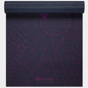 Tapis de Yoga Cadran Solaire Prune Gaiam 6mm