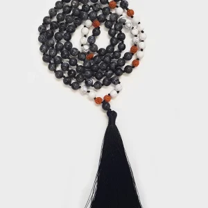 Yoga Studio Labradorite Howlite & Rudraksha Mala Beads