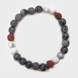 Yoga Studio Labradorite - Howlite & Rudraksha Bracelet Mala Bead