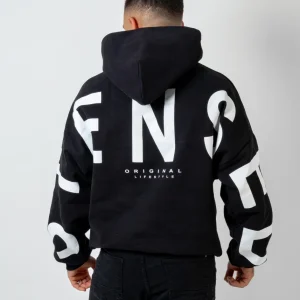 HOODIE Oversize Unisexe STENSED Black