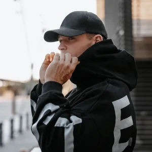 HOODIE Oversize Unisexe STENSED Black & Grey