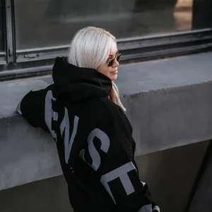 HOODIE Oversize Unisexe STENSED Black & Grey