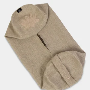 Yoga Studio Replacement Round Lotus Natural Hemp Bolster Outer Cushion Cover