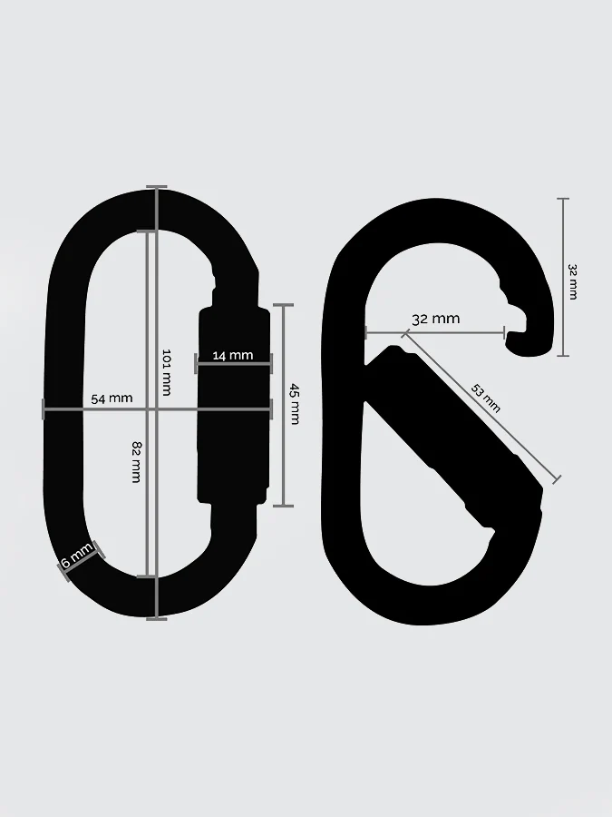 Yoga Studio Prodigy Auto Locking Steel Oval Carabiners – Image 3