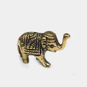 Namaste Antique Brass Elephant Incense Stick Holder - Small