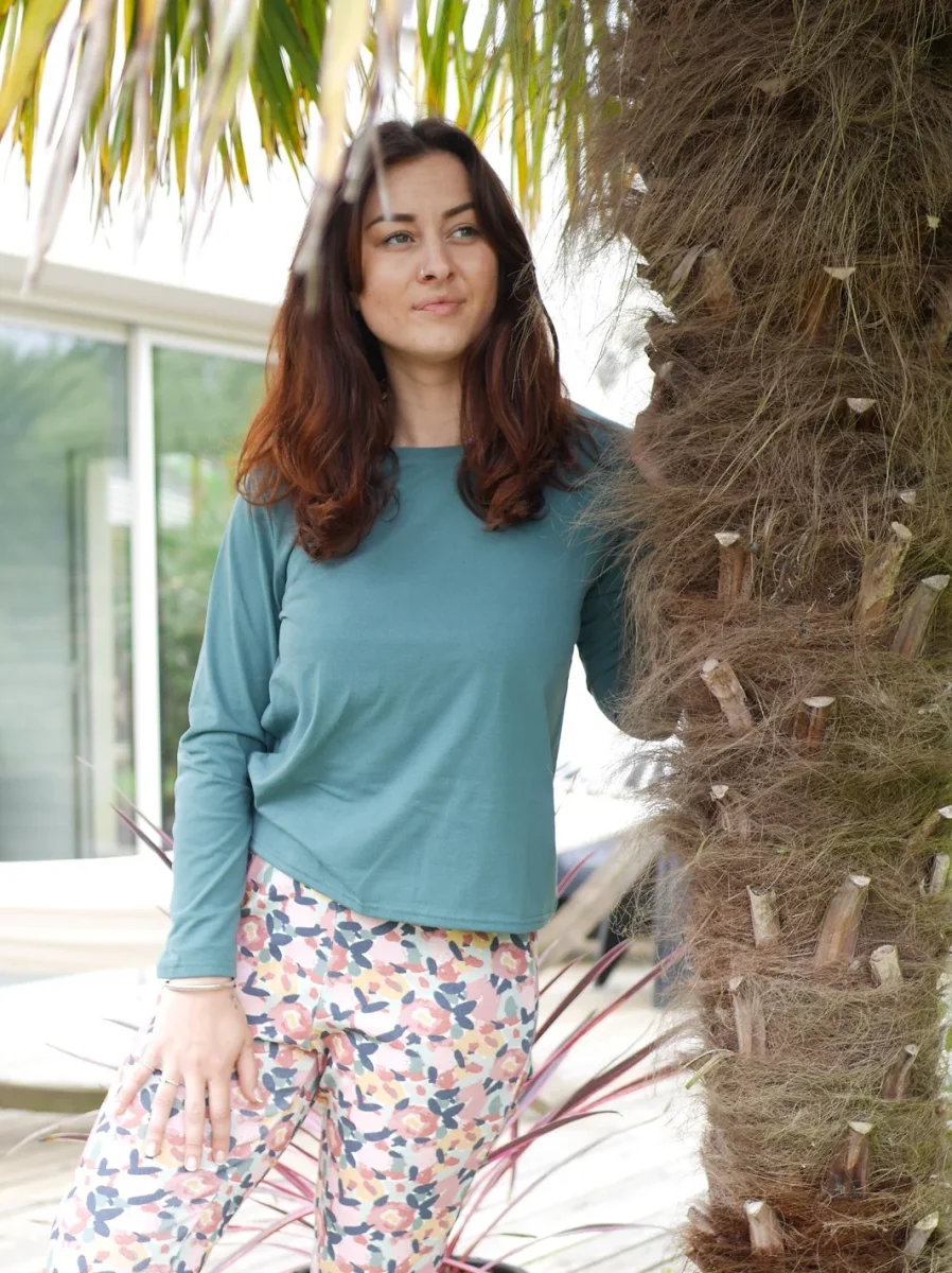 T-shirt Manches Longues Pyjama PERDRIX Vert Forêt – Image 3