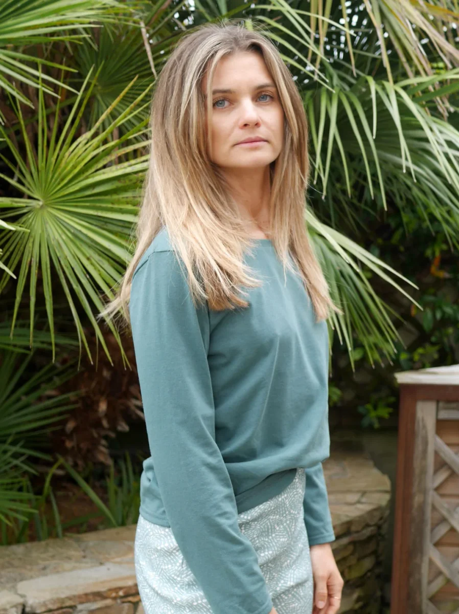 T-shirt Manches Longues Pyjama PERDRIX Vert Forêt – Image 4