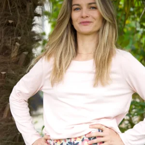 T-shirt Manches Longues PIVERT Rose Pétale