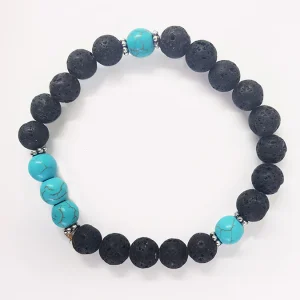Yoga Studio Lava Stone & Turquoise Bracelet Mala Bead