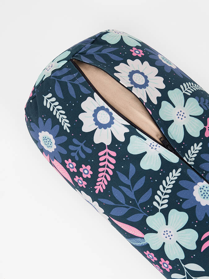 Yoga Studio Bolster biologique de sarrasin Designed - Collection Floral – Image 8